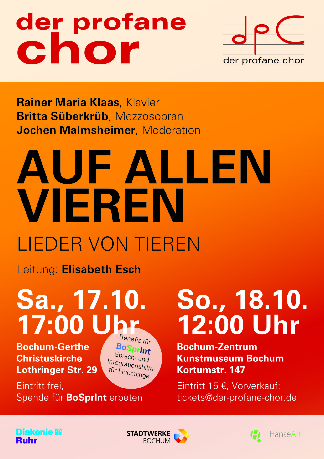 AUF ALLEN VIEREN Plakat Aufführung 2015