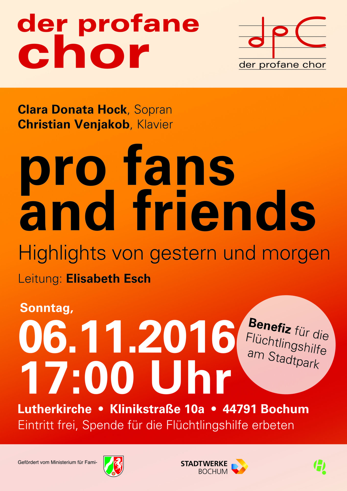 pro fans an friends Plakat Aufführung 2016