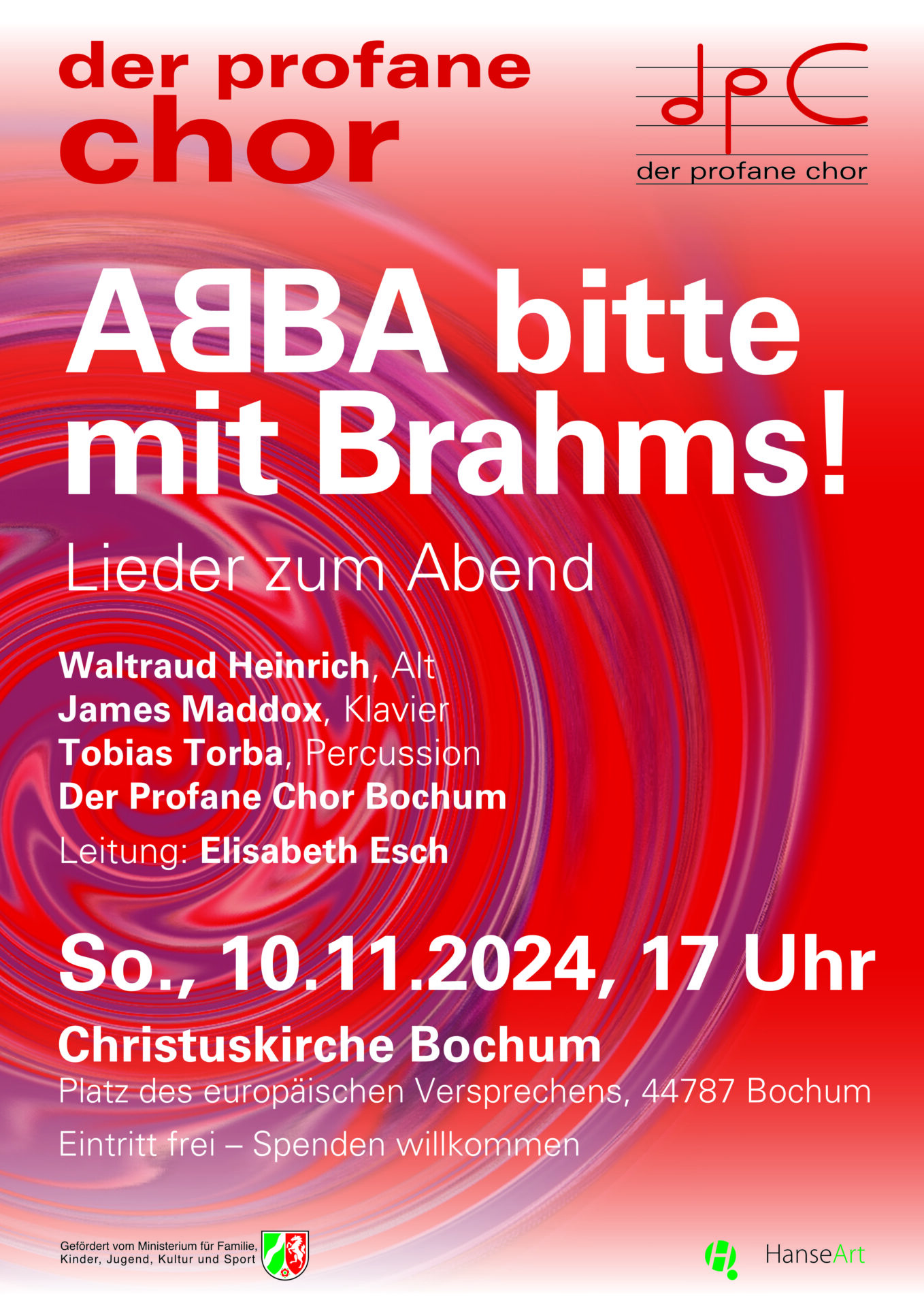 ABBA BITTE MIT BRAHMS Plakat Aufführung 2024